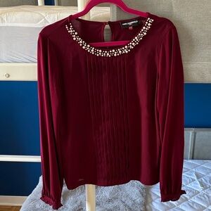 Elegant Burgundy Women's Top Karl Lagerfeld